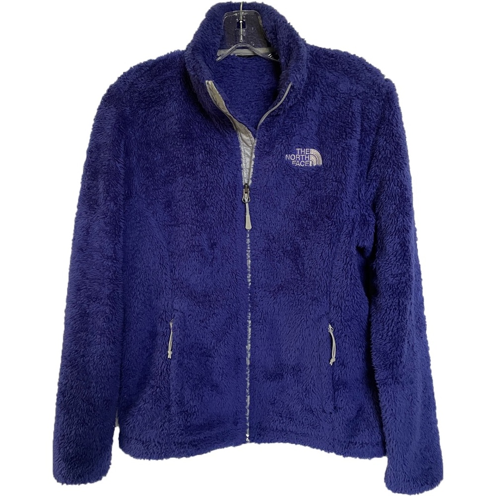 North Face Purple Fuzzy Sherpa Fleece Full Zip Jacket Sz Medium